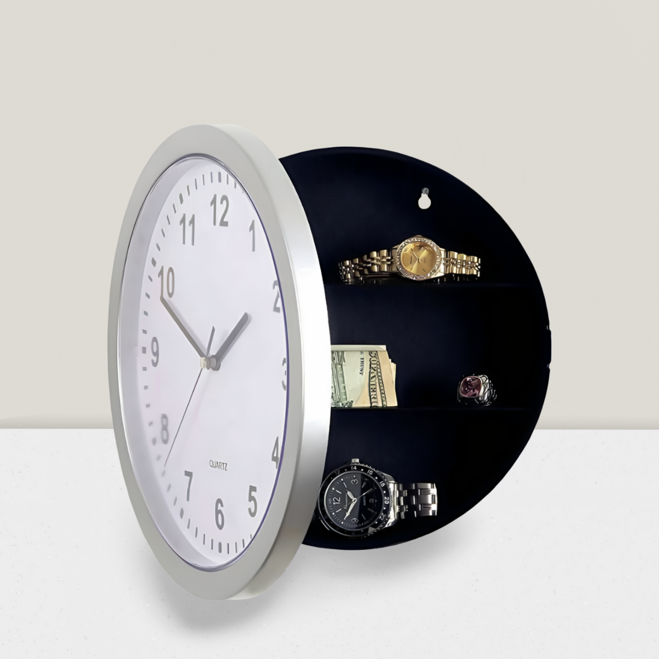 wall clock hidden diversion secret stash