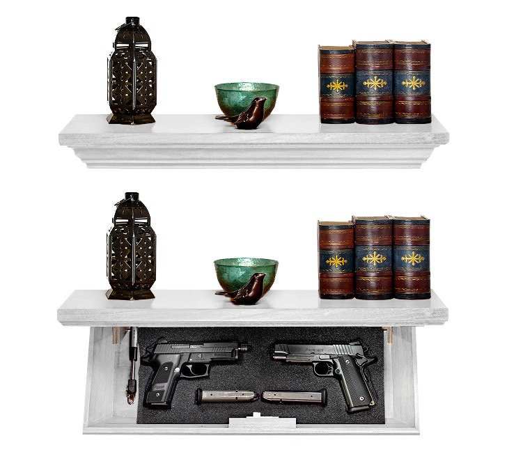 Hidden Gun Shelf Safe with Trap Door & RFID Lock