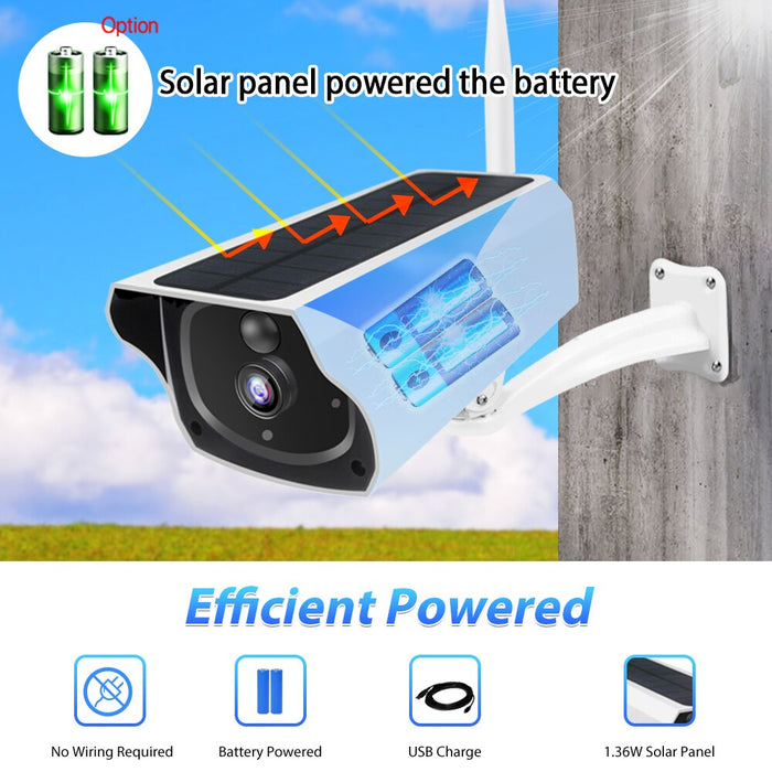 Outdoor Solar Security Camera 1080P Wireless WiFi Camera Solar Panel Rechargeable Battery Bullet PIR Motion Alarm Tuya APP|Surveillance Cameras|