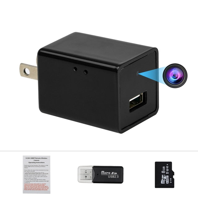 USB Wall Plug Hidden Spy Cam