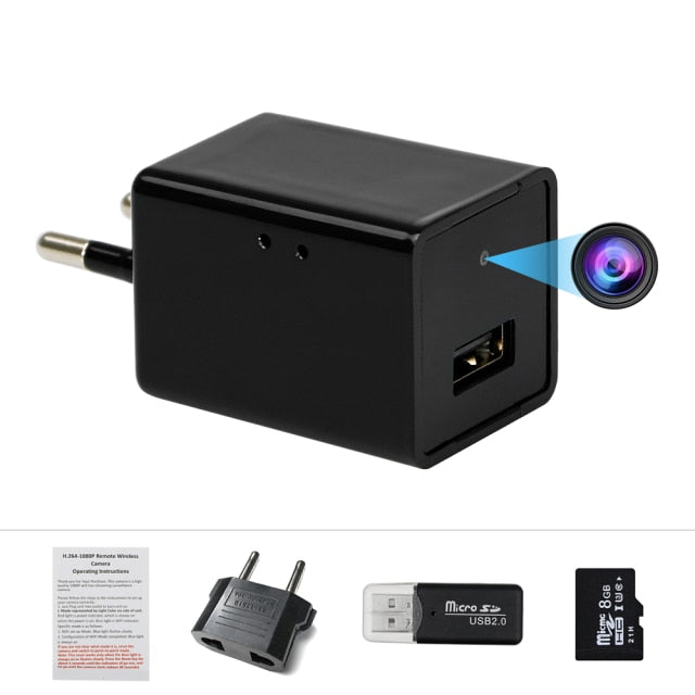 USB Wall Plug Hidden Spy Cam